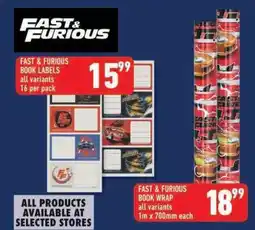 Shoprite FAST & FURIOUS BOOK LABELS offer