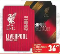 Shoprite LIVERPOOL A4 BOOK JACKETS offer