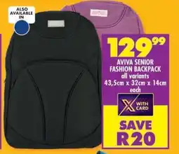 Shoprite AVIVA SENIOR FASHION BACKPACK offer