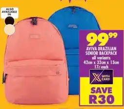 Shoprite AVIVA BRAZILIAN SENIOR BACKPACK offer