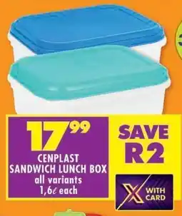 Shoprite CENPLAST SANDWICH LUNCH BOX offer