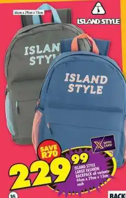 Shoprite ISLAND STYLE LARGE FASHION BACKPACK offer