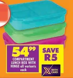 Shoprite COMPARTMENT LUNCH BOX WITH HINGE offer