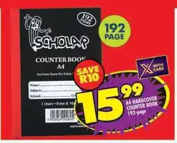 Shoprite A4 HARDCOVER COUNTER BOOK 192-page offer