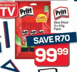 Pick n Pay Pritt Glue Stick 3 x 43g Pack offer