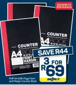 Pick n Pay PnP A4 288-Page Feint and Margin Counter Book offer