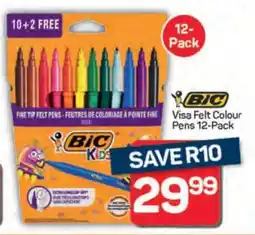 Pick n Pay BIC Visa Felt Colour Pens 12-Pack offer