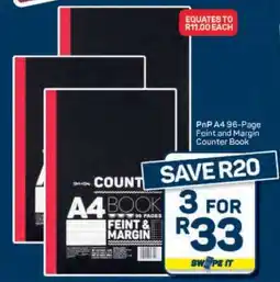Pick n Pay PnP A4 96-Page Feint and Margin Counter Book offer