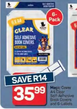 Pick n Pay Magic Cover A4 Clear Self-Adhesive Book Covers and 6-Labels offer