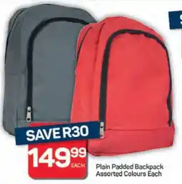 Pick n Pay Plain Padded Backpack offer