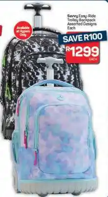 Pick n Pay Savvy Easy-Ride Trolley Backpack Assorted Designs Each offer