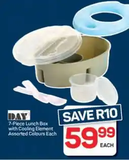 Pick n Pay 7-Piece Lunch Box with Cooling Element Assorted Colours Each offer