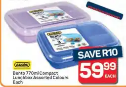 Pick n Pay Bento 770ml Compact Lunchbox Assorted Colours Each offer