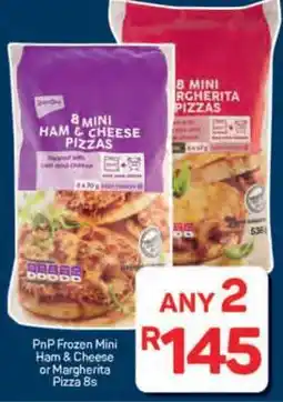 Pick n Pay PnP Frozen Mini Ham & Cheese or Margherita Pizza 8s offer