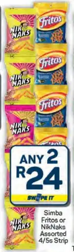 Pick n Pay Simba Fritos or NikNaks Assorted 4/5s Strip offer