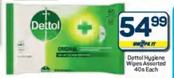 Pick n Pay Dettol Hygiene Wipes Assorted 40s Each offer
