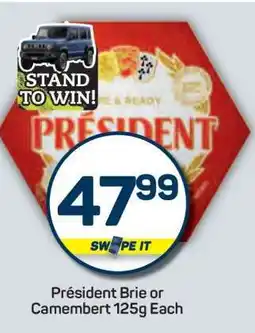 Pick n Pay Président Brie or Camembert 125g Each offer