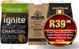 Take 'n Pay Royal Flame Briquettes/ Ingite Instant Lite/ Shisa Nyama Charcoal offer