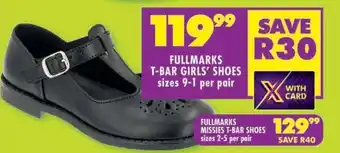 FULLMARKS T-BAR GIRLS’ SHOES