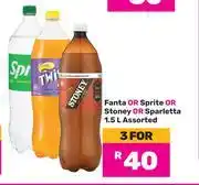 Game Fanta Or Sprite Or Stoney Or Sparletta Assorted-For 3 x 1.5L offer