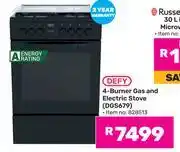 Game Defy 4 Burner Gas & Electric Stove DGS679 (828513) offer