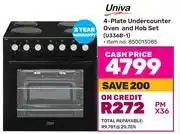 Game Univa 4 Plate Undercounter Oven & Hob Set U336B-1 (850013085) offer