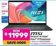 Game MSI Modern 14 Intel Core i7 Processor 850023608 offer