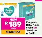 Game Pampers Baby Wipes Fresh Or Sensitive 6 Pack-Each offer