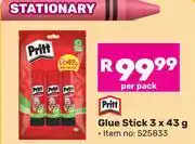 Game Pritt Glue Stick (525833)-3 x 43g offer