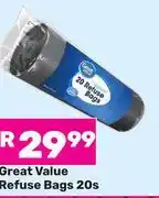 Game Great Value Refuse Bags-20s offer