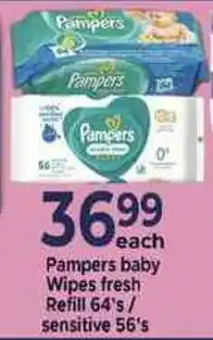 Supa Store Pampers baby Wipes fresh Refill/ sensitive offer