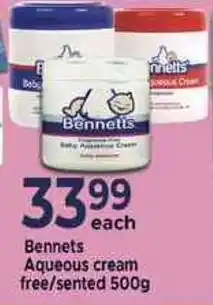 Supa Store Bennets Aqueous cream free/ sented offer