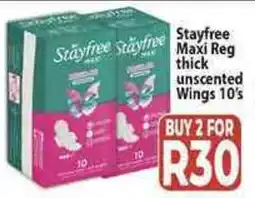 Supa Store Stayfree Maxi Reg thick unscented Wings offer