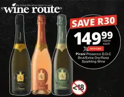 Checkers Pirani Prosecco D.O.C Brut/ Extra Dry/ Rosé Sparkling Wine offer
