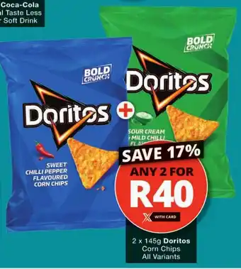Checkers Doritos Corn Chips All Variants offer