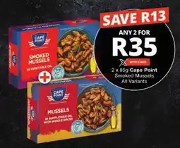 Checkers Cape Point Smoked Mussels All Variants offer