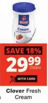 Checkers Clover Fresh Cream offer