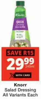 Checkers Knorr Salad Dressing All Variants offer