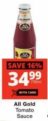 Checkers All Gold Tomato Sauce offer