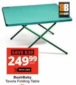 Checkers BushBaby Tavola Folding Table offer
