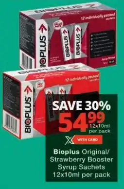 Checkers Bioplus Original/ Strawberry Booster Syrup Sachets offer