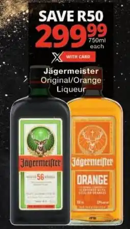 Checkers Jägermeister Original/ Orange Liqueur offer