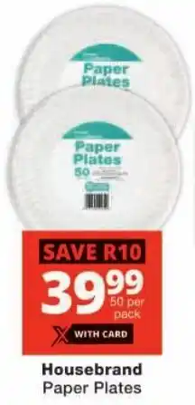 Checkers Housebrand Paper Plates offer