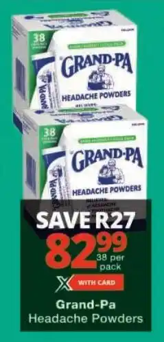 Checkers Grand-Pa Headache Powders offer
