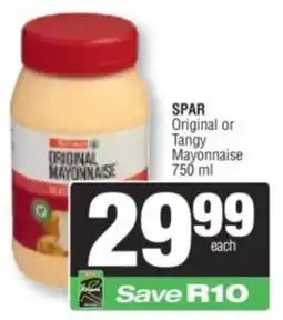 Spar SPAR Original or Tangy Mayonnaise offer