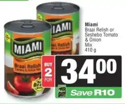 Spar Miami Braai Relish or Seshebo Tomato & Onion Mix offer