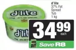 Spar D'lite 37% Fat Spread Tub offer