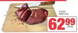 Spar Frozen Beef Liver offer