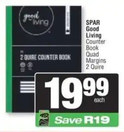 Spar SPAR Good Living Counter Book Quad Margins 2 Quire offer