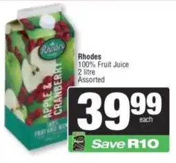 Spar Rhodes 100% Fruit Juice Assorted offer